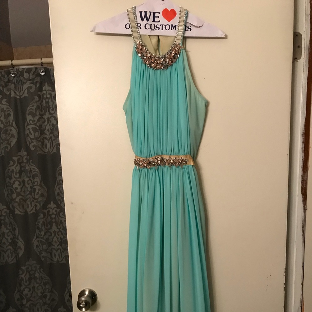 Mint green formal gown